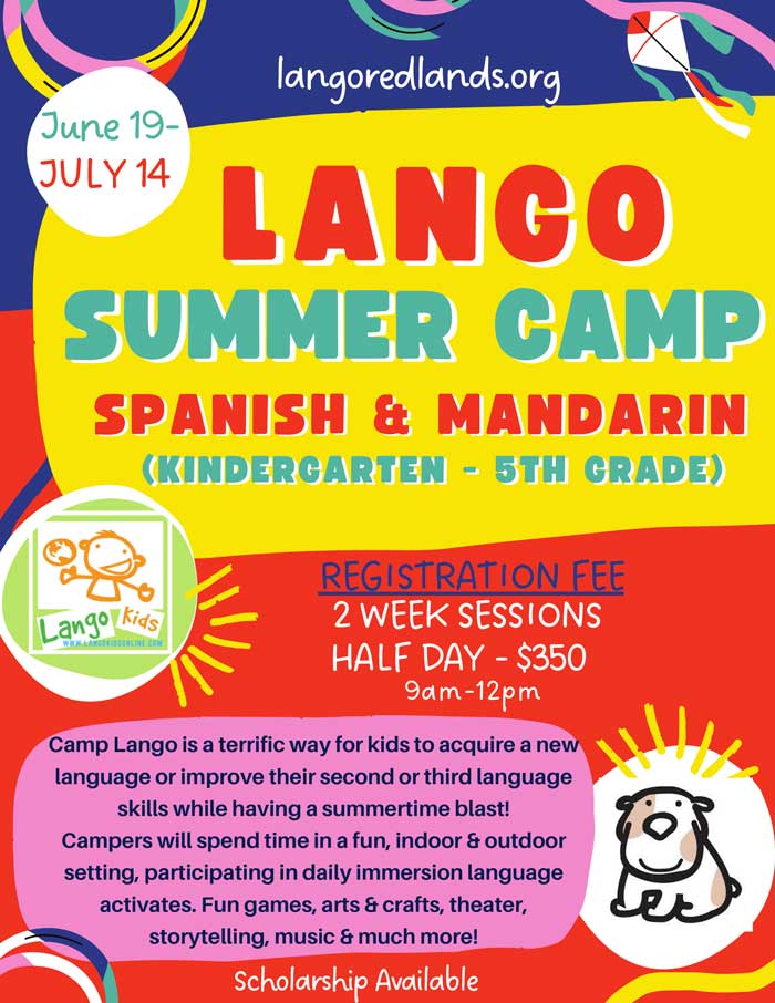 Spanish Summer Camp Lango Redlands flyer